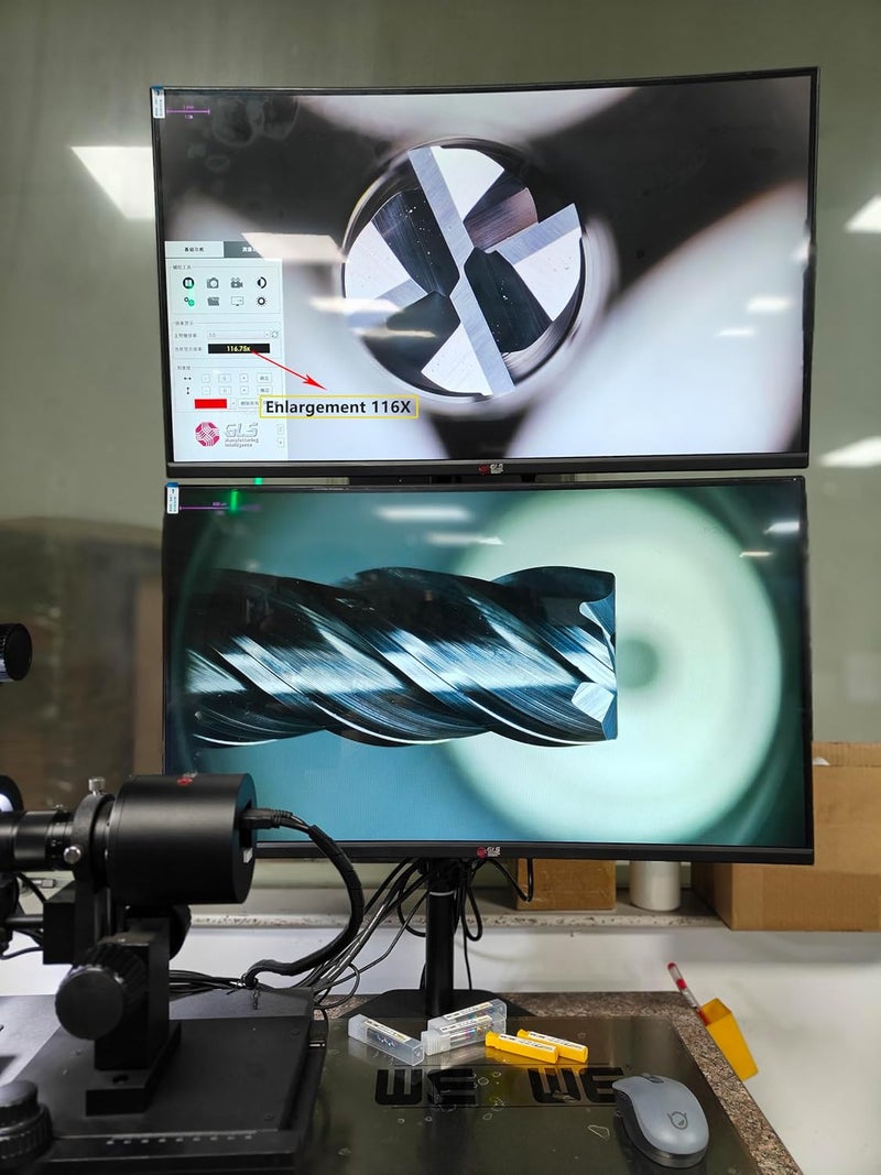 WEXWE Store مجموعة أدوات قواطع نهاية كربيد، طلاء TiAlCN، قطع CNC لمواد الصلب، 4 شفرات قواطع كربيد صلبة مربعة (1/8" 3/16" 1/4" 5/16" 3/8" 5 قطع) - Image 2